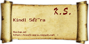 Kindl Sára névjegykártya